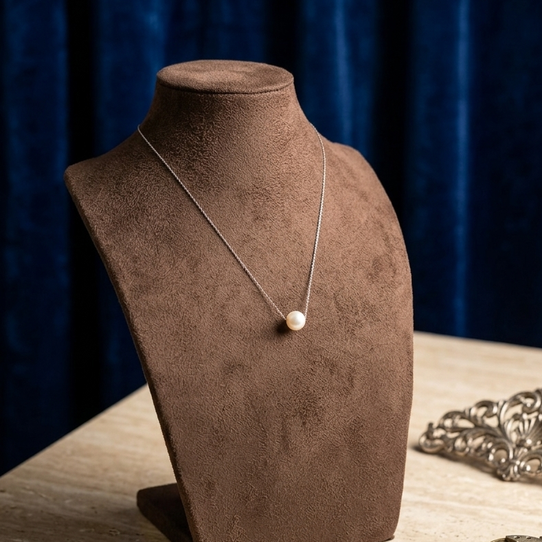 Sterling silver and pearl necklace