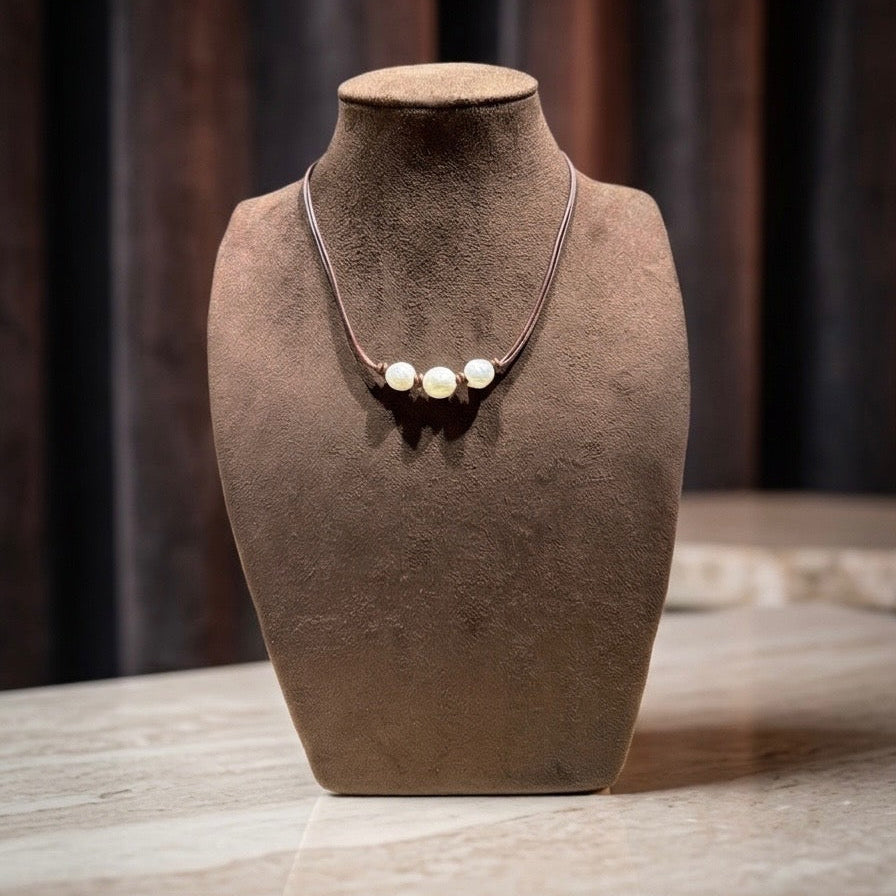 leather and pearl necklace